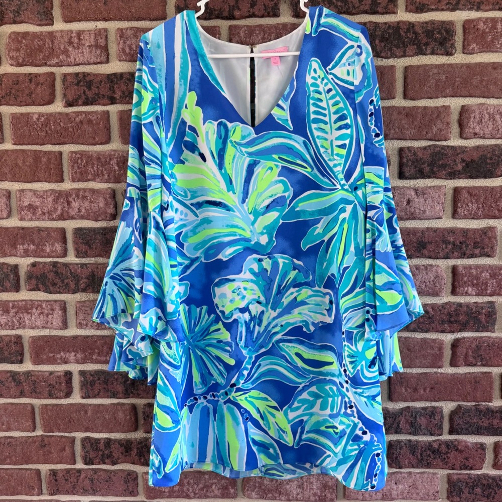 Lilly Pulitzer Blue, Aqua & Lime Tropic Mini Dress